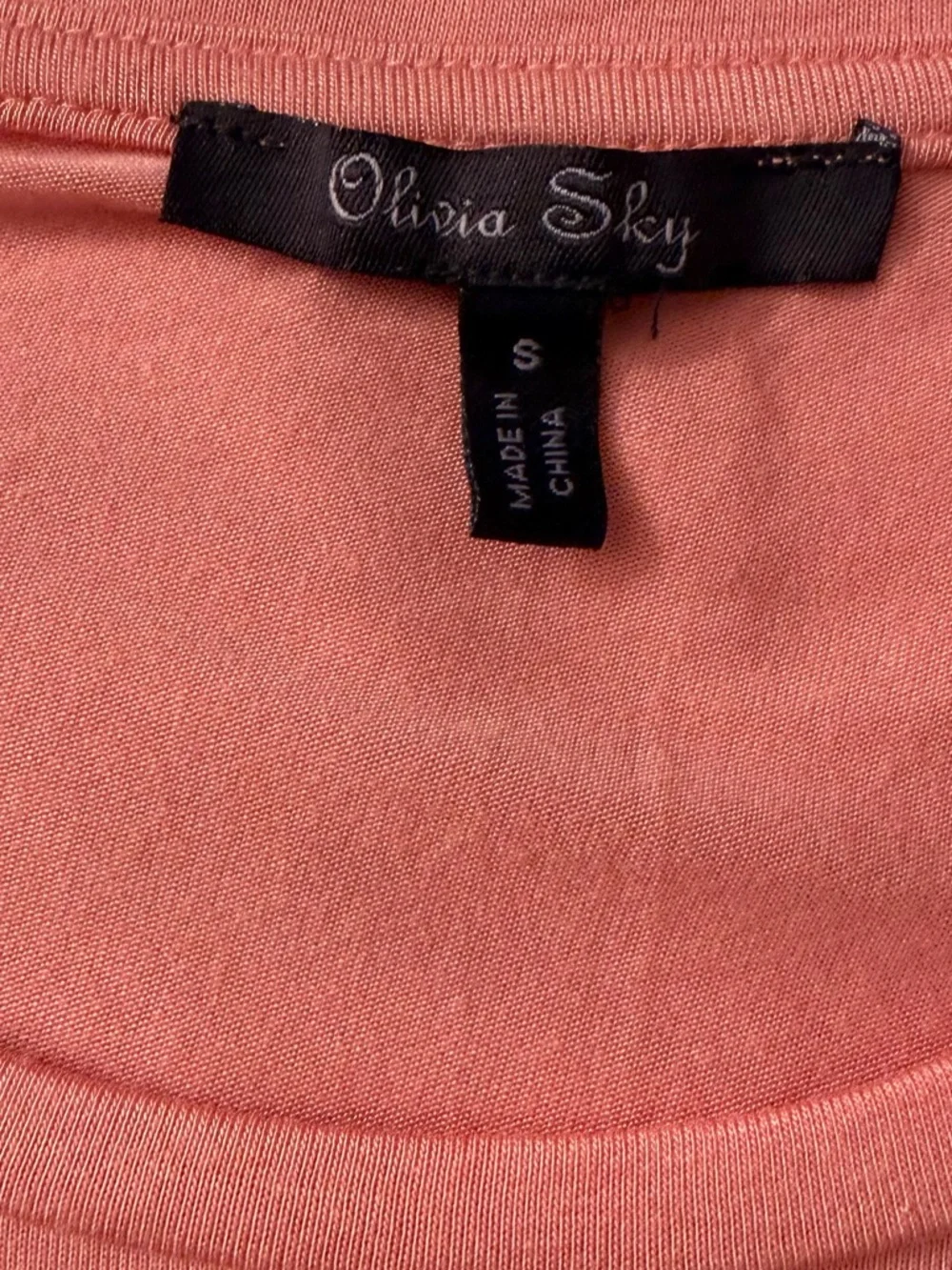 Olivia Sky Coral Scoop Neck 3/4 Sleeve Top - Picture 5 of 8